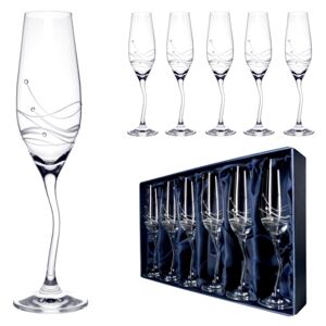 A-KRISTAL New Classic - skleničky na sekt se Swarovski® Elements | sada 6 sklenic