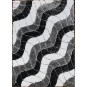 Berfin Dywany Kusový koberec Seher 3D 2616 Black Grey - 60x100 cm