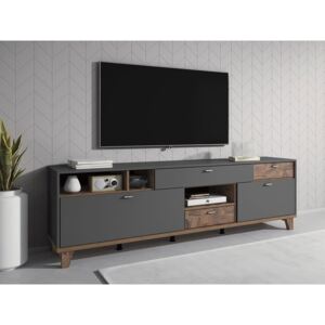 TV stolek Move 40, Barva: šedý supermatt / šedý supermatt + palazzo