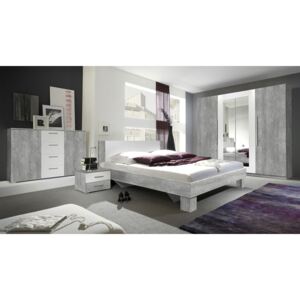 Ložnice Vera I, Barva: beton colorado + beton colorado + bílá, Rozměr postele: 160 x 200 cm