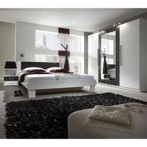 Ložnice Vera II, Barva: bílý / černý ořech, Rozměr postele: 160 x 200 cm