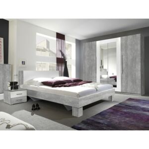 Ložnice Vera II, Barva: beton colorado + beton colorado + bílá, Rozměr postele: 160 x 200 cm