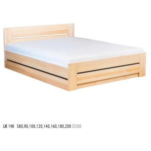 Drewmax Dřevěná postel 140x200 buk LK198 buk kovový rošt