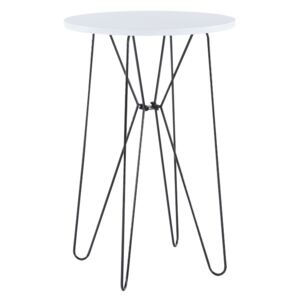 Příruční stůl 40cm v bílé barvě a černé nohy TK2103