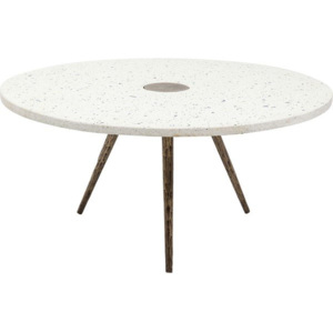 KARE Konferenční stolek Terrazzo - bílý, 92 cm