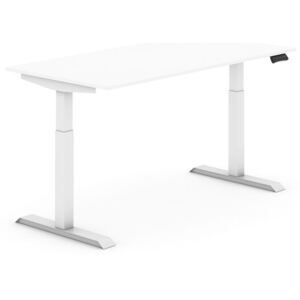 B2B Partner Výškově nastavitelný stůl, elektrický, 735-1235 mm, deska 1600x800 mm, bílý, bílá podnož + Záruka 7 let