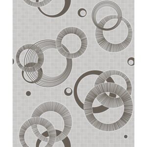 Postershop Vinylová omyvatelná tapeta kruhy světle šedá 53x1000 cm