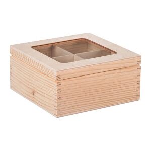 Foglio Dřevěná krabička s plexisklem - 4 přihrádky