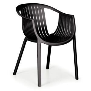 B2B Partner Plastová bistro židle LOUNGE, černá, balení 4 ks + Záruka 7 let