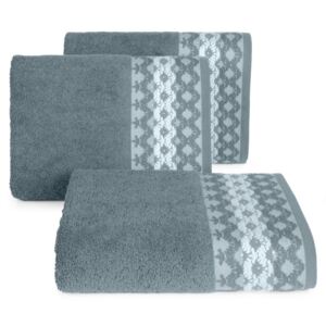 Bavlněný froté ručník s bordurou a zirkony MOLY 50x90 cm, šedá, 480 gr Mybesthome Varianta: ručník - 3 kusy 50x90 cm zvýhodněná cena