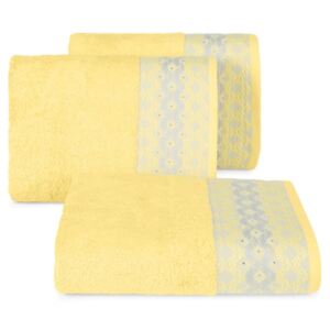 Bavlněný froté ručník s bordurou a zirkony MOLY 50x90 cm, žlutá, 480 gr Mybesthome Varianta: ručník - 1 kus 50x90 cm