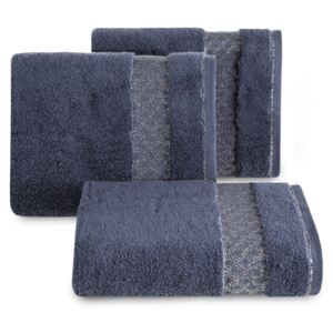 Bavlněný froté ručník s bordurou SUSAN 50x90 cm, modrá, 500 gr Mybesthome Varianta: ručník - 1 kus 50x90 cm
