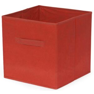 Skládací úložný box Compactor pro police a knihovny, polypropylen, 31x 31x 31 cm, červený