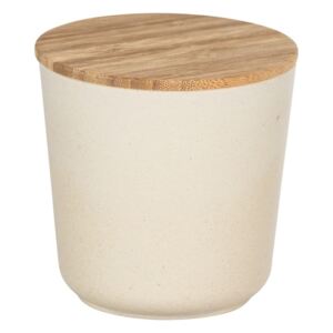 Béžový úložný box s bambusovým víkem Wenko Bondy, 500 ml