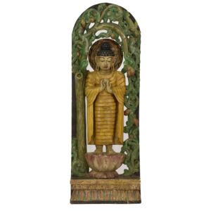 Dřevěná socha Buddha z jižní Indie, rain tree wood, 38x10x108cm