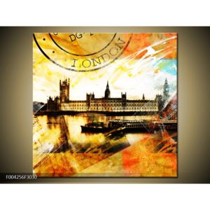 Moderní žlutý obraz Westminsterského paláce (F004256F3030)