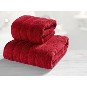 Goldea froté ručník / osuška Solid - červený 50 x 90 cm