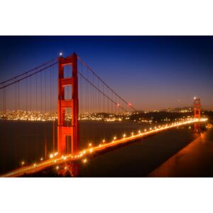 Umělecká fotografie Evening Cityscape of Golden Gate Bridge, Melanie Viola