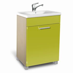 Koupelnová skříňka s umývadlem K27 barva skříňky: akát, barva dvířek: lemon lesk