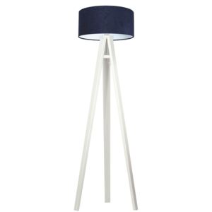Dřevěná stojací lampa MODERN, 1xE27, 60W, hnědá, modrobílá