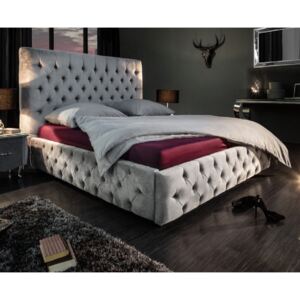 Massive home | Luxusní dvoulůžková postel šedá Sanel 180 x 200 cm