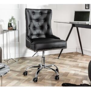 Massive home | Kancelářská židle z umělé kůže černá Sido