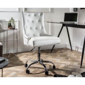 Massive home | Kancelářská židle z umělé kůže bílá Sido