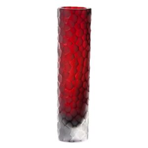 Váza podjímané kuličky, barva rubín, výška 280 mm