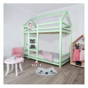 Twin patrová dětská postel 90 x 190 cm Pastelová zelená