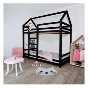 Twin patrová dětská postel černá 90 x 190 cm
