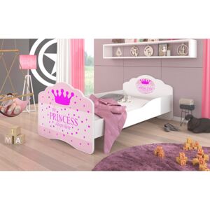 Holčičí dětská postel 140x70 cm Princezna Bez zásuvky