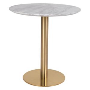 Bílý kulatý jídelní stůl Nordic Living Ascona 70 cm