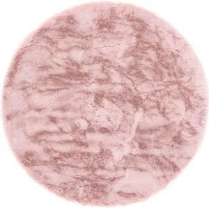 Kulatý koberec Shaggy Veneto jednobarevný růžový Rozměr: průměr 80 cm