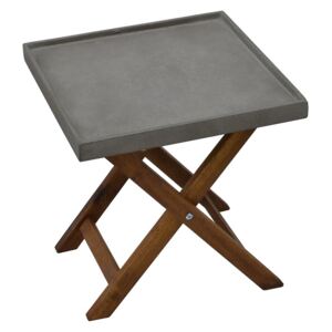 Zahradní stolek odkládací 40x40 cm světle šedý AMY