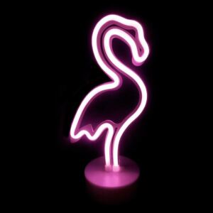 ACA DECOR Stolní LED dekorace Neon Flamingo