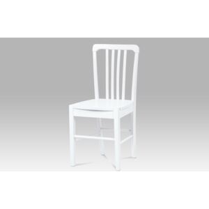 Jídelní židle celodřevěná v bílé barvě AUC-006 WT