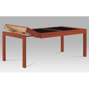 Jídelní stůl rozkl.160+40+40x90cm,barva třešeň/černé sklo AUT-594 TR2