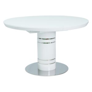 Stůl STRATOS bílý lak/bílý lak 120(160)x120, 120-160 x 120 cm, bílá , mdf