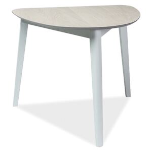 Stůl KARL dub bělený/bílý 90x80, 90 x 80 cm, bílá , dřevo