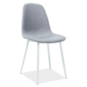 Židle FOX bílá kostra/ šedé polstrování č.49, kov, barva: bílá