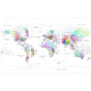 Murando DeLuxe Mapa na korkové tabuli - bílé země Velikost: 90x60 cm