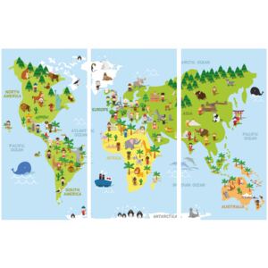 Murando DeLuxe Mapa na korkové tabuli - dětský svět Velikost: 60x40 cm