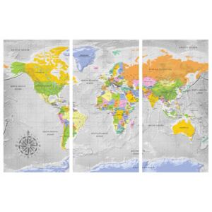 Murando DeLuxe Mapa na korkové tabuli - kontinenty Velikost: 90x60 cm