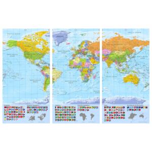 Murando DeLuxe Mapa na korkové tabuli - mapa světa Velikost: 90x60 cm