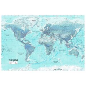 Murando DeLuxe Mapa na korkové tabuli - modrý svět Velikost: 90x60 cm
