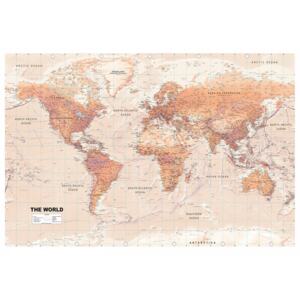 Murando DeLuxe Mapa na korkové tabuli - oranžový svět Velikost: 90x60 cm