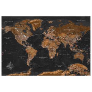 Murando DeLuxe Mapa na korkové tabuli - stylová mapa s vlaječkami Velikost: 90x60 cm