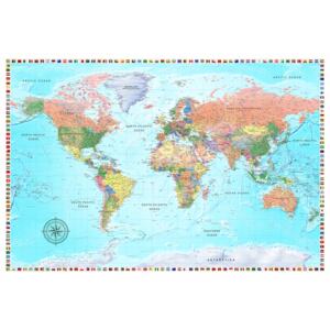 Murando DeLuxe Mapa na korkové tabuli - svět rozmanitosti Velikost: 90x60 cm