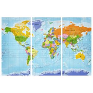 Murando DeLuxe Mapa na korkové tabuli - vlajky zemí Velikost: 60x40 cm