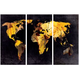 Murando DeLuxe Mapa na korkové tabuli - žluté kontinenty Velikost: 90x60 cm